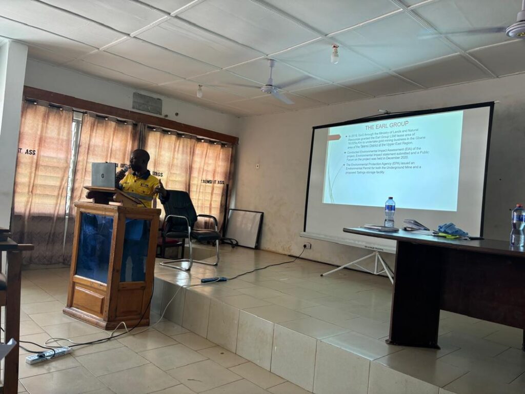 PRESENTATION ON EARL'S OPERATIONS BY AZONGO ALBERT, ASSISTANT PUBLIC RELATIONS OFFICER.