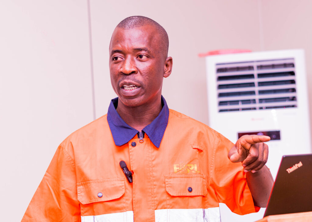 Albert Azongo, Assistant Public Relations Officer presents overview of mining operations